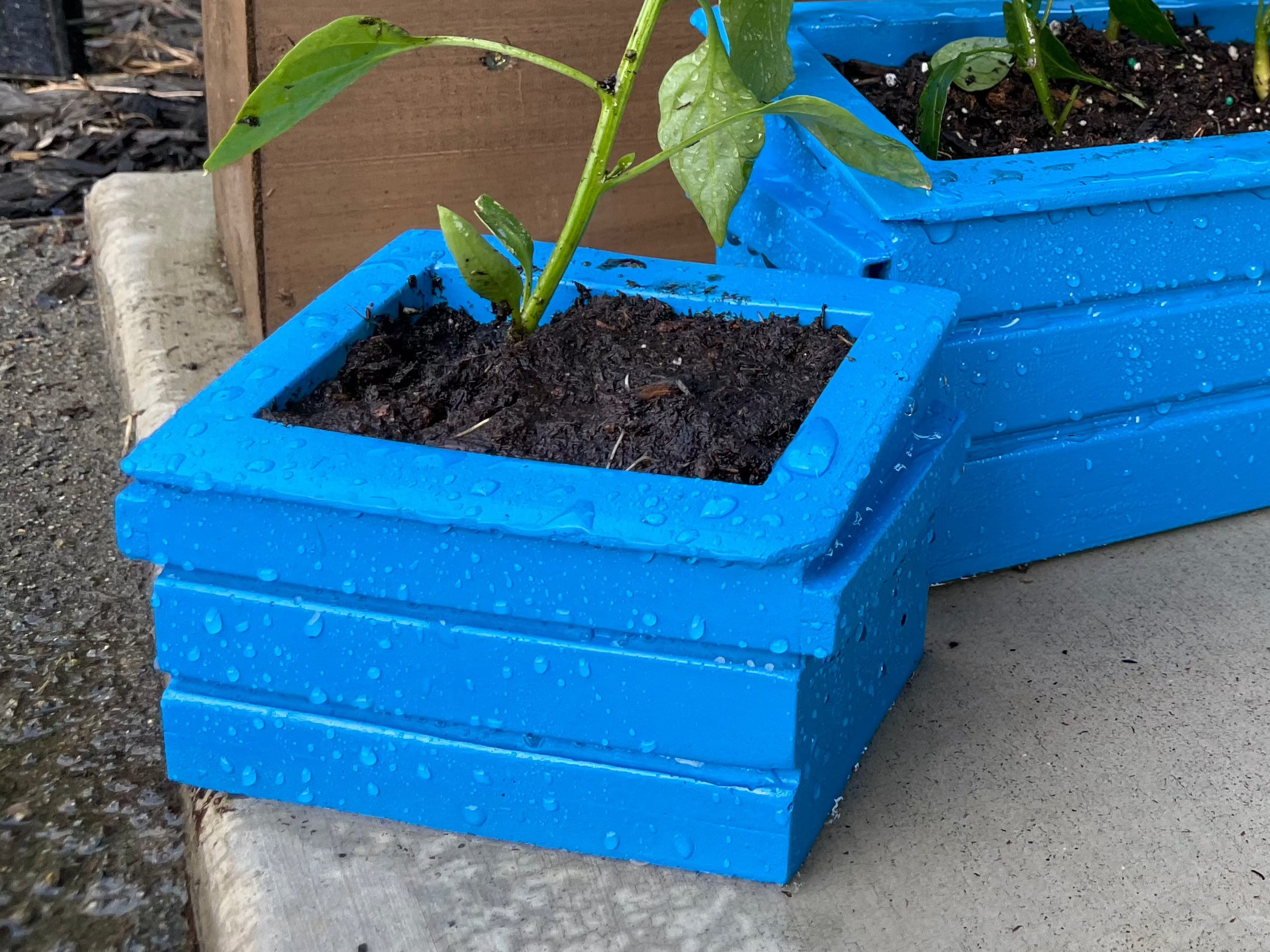 Mini Concrete Dumpster Flower Pot