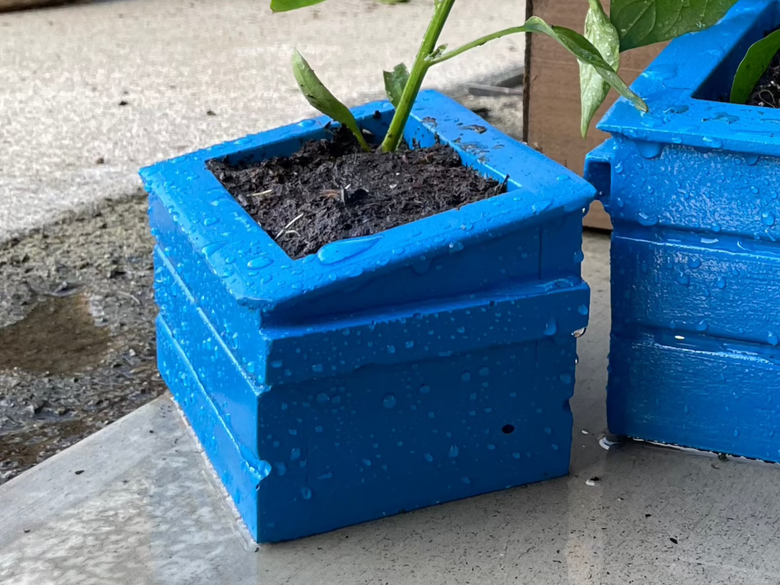 Mini Concrete Dumpster Flower Pot