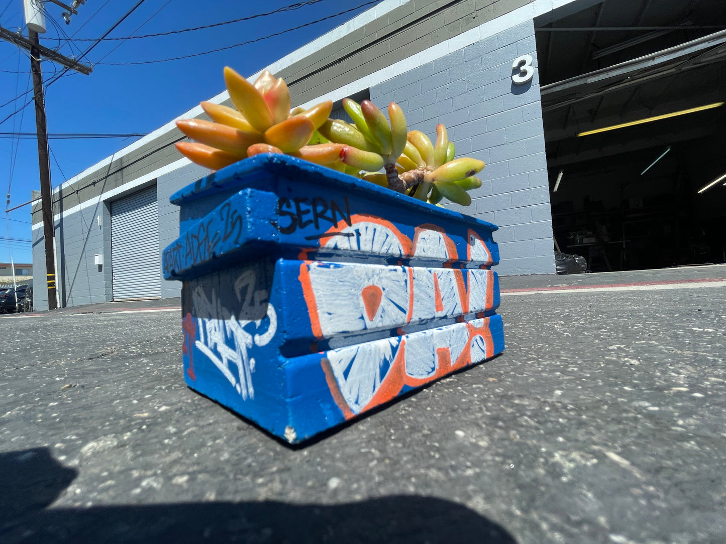 Mini Concrete Dumpster Flower Pot