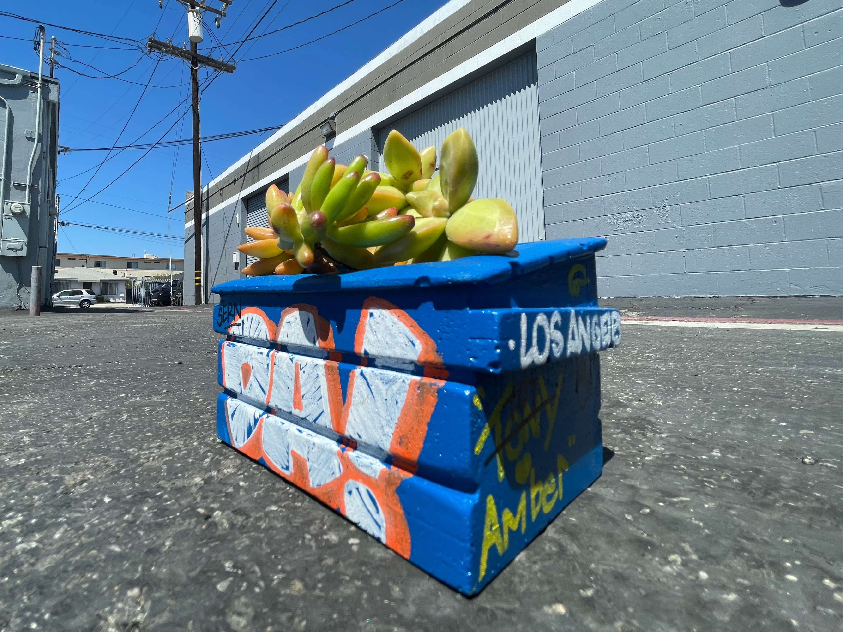 Mini Concrete Dumpster Flower Pot