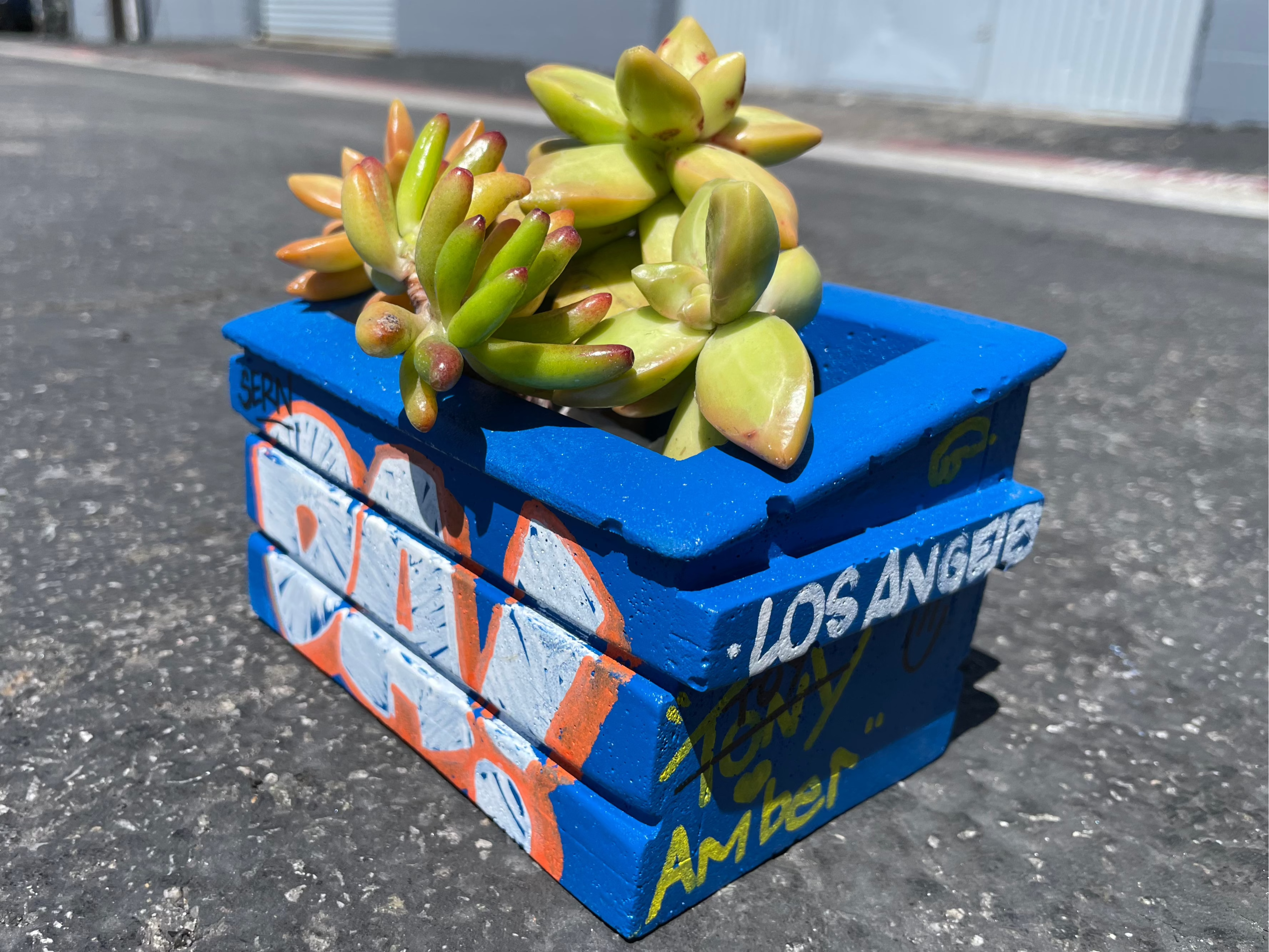 Mini Concrete Dumpster Flower Pot